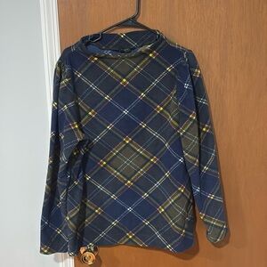 Plaid long sleeve fleece shirt